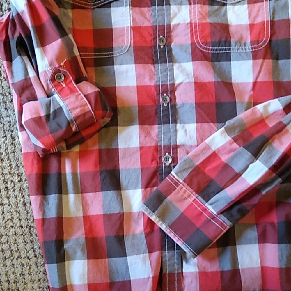 Kenneth Cole Men's Button Down Casual Long Sleeve Shirt. Grays & Reds Sz S - Picture 6 of 11